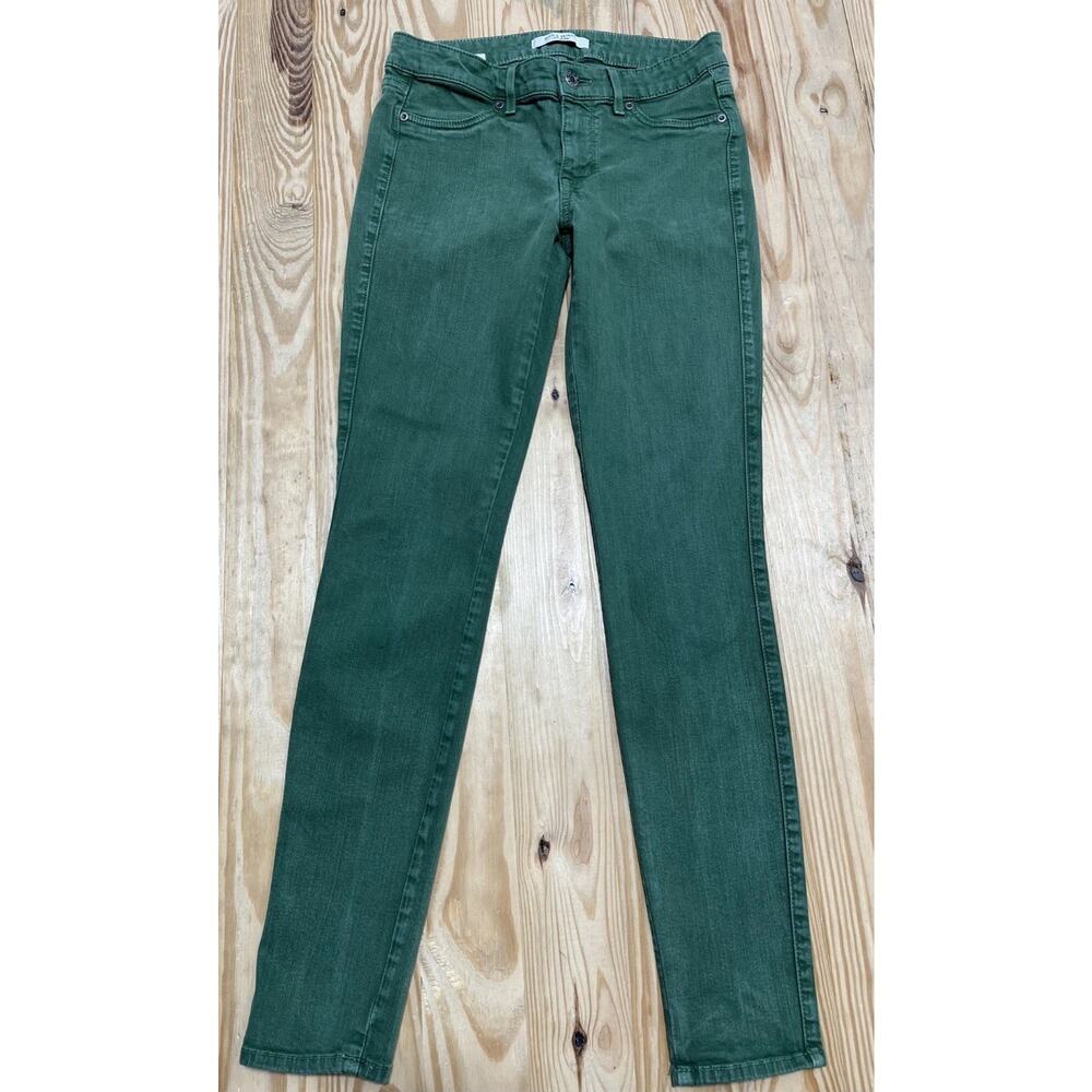 RICH AND SKINNY WOMENS EMERALD GREEN PANTS SIZE 27 Made In USA